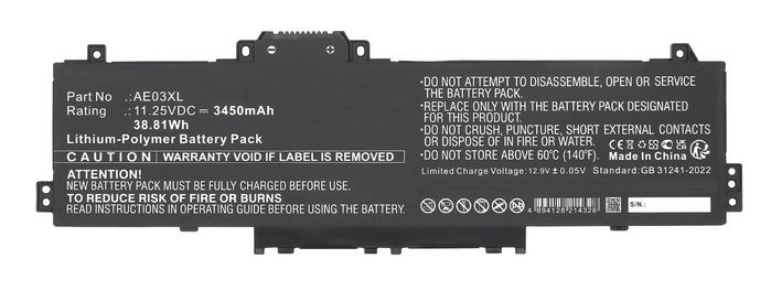 CoreParts Batterie Li-Polymer 38,81 Wh Noir pour HP CoreParts Batterie Li-Polymer 38,81 Wh Noir pour HP