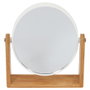 Cosmetic Club Miroir de table ovale double face, normal et x3 avec support en bambou