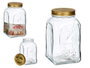 Pasabahce Pot Homemade 1500ml Verre Transparent et Doré 10.7x19.3x10.7 cm (Set de 12)