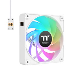 Thermaltake CT120 EX Reverse ARGB Sync / CL-F194-PL12SW-A - Pack de 3 Ventilateurs Blancs avec Rétroéclairage RGB Synchronisable