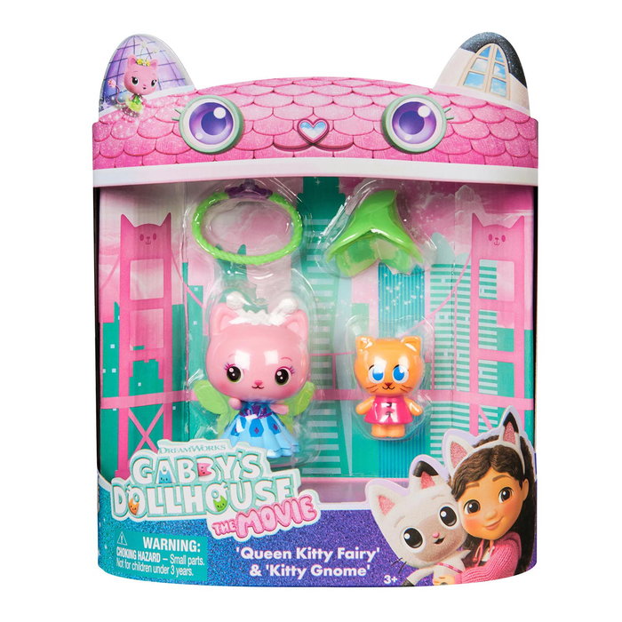 Spin Master - Pack de 2 figurines Gabby's Dollhouse, Fée Reine des Chats et Chat Gnome, environ 5 cm, pour enfants de 3 ans et plus