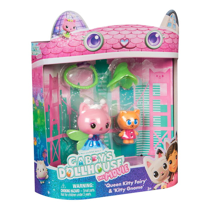 Spin Master - Pack de 2 figurines Gabby's Dollhouse, Fée Reine des Chats et Chat Gnome, environ 5 cm, pour enfants de 3 ans et plus