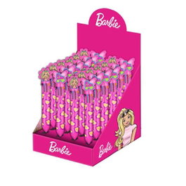 Karactermania Barbie Flower - Lot de 10 stylos à bille 10 couleurs, thème Barbie, pour enfants 3 ans et plus, dimensions produit 21,5x13,7x18 cm, en PP et ABS