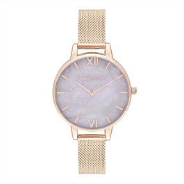 Olivia Burton OB16SP16 - Montre en acier doré avec améthyste et cadran rose