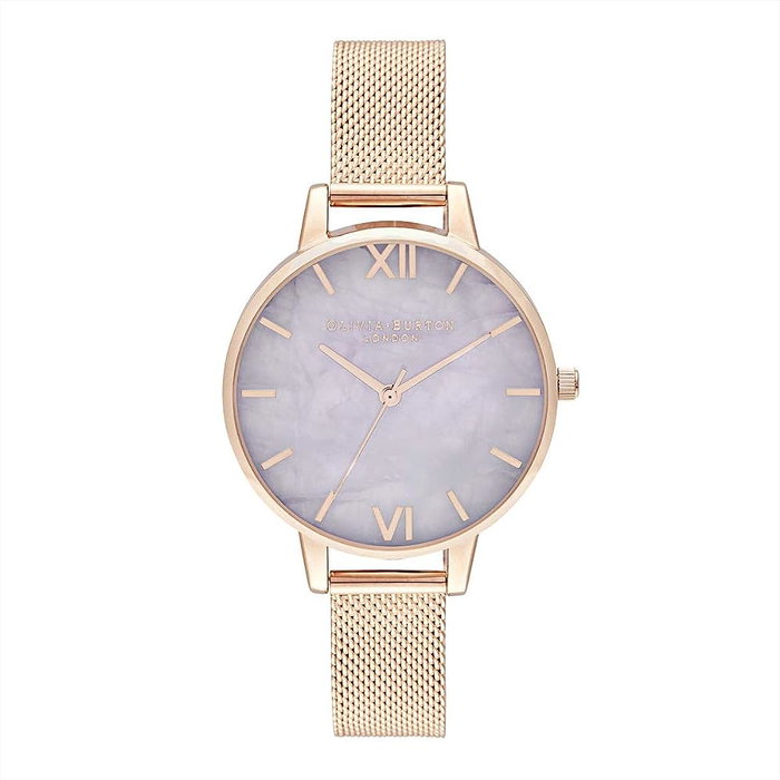 Olivia Burton OB16SP16 - Montre en acier doré avec améthyste et cadran rose Olivia Burton OB16SP16 - Montre en acier doré avec améthyste et cadran rose