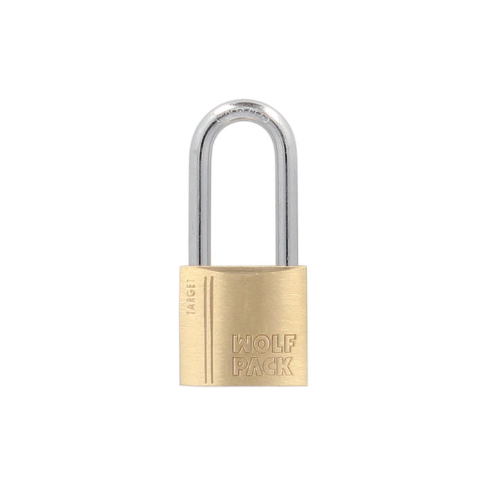 WOLFPACK LINEA PROFESIONAL Cadenas en laiton à anse longue 25 mm série Target WOLFPACK LINEA PROFESIONAL Cadenas en laiton à anse longue 25 mm série Target