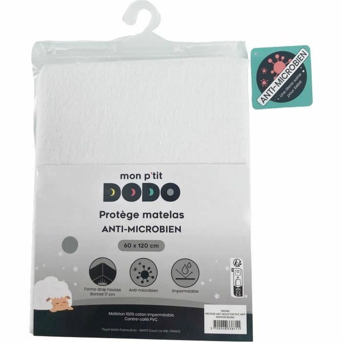 P'Tit Dodo Protège-matelas en molleton PVC antimicrobien 70x140 cm