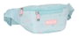Safta Riñonera Moos Garden 23x12x9cm - Sac banane enfant 3 ans en tissu matelassé imprimé, couleur bleu turquoise