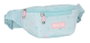 Safta Riñonera Moos Garden 23x12x9cm - Sac banane enfant 3 ans en tissu matelassé imprimé, couleur bleu turquoise