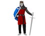 Déguisement Roi Médiéval Homme Adulte XS-S, Ensemble avec Capuche, Cape, Tunique et Ceinture, Taille Adulte, Thème Moyen Âge, Composition Polyester