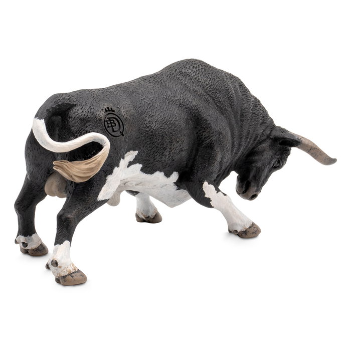 Deqube Toro Bravo Calcetero Embistiendo - Réplique taureau de combat, figurine collection peinte à la main avec détails