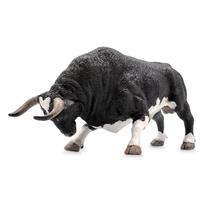 Deqube Toro Bravo Calcetero Embistiendo - Réplique taureau de combat, figurine collection peinte à la main avec détails