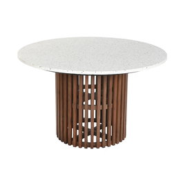 Table de Salle à Manger Home ESPRIT Bois d'acacia Terrazzo 130 x 130 x 76 cm