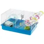 Ferplast Cage pour Hamster Paula Tube Line - 46x29.5x24.5 cm Bleu avec Maison, Roue, Mangeoire, Abreuvoir et Tunnels