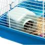 Ferplast Cage pour Hamster Paula Tube Line - 46x29.5x24.5 cm Bleu avec Maison, Roue, Mangeoire, Abreuvoir et Tunnels