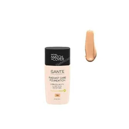 Sante Naturkosmetik Maquillaje Fluido Radiant Care 06 Warm Beige 30 ml - Teint fluide équilibrant et correcteur, riche en huiles et peptides, vegan