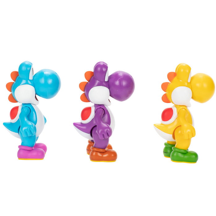JAKKS PACIFIC Blister de 3 Figurines Yoshi Super Mario Bros - 10 cm