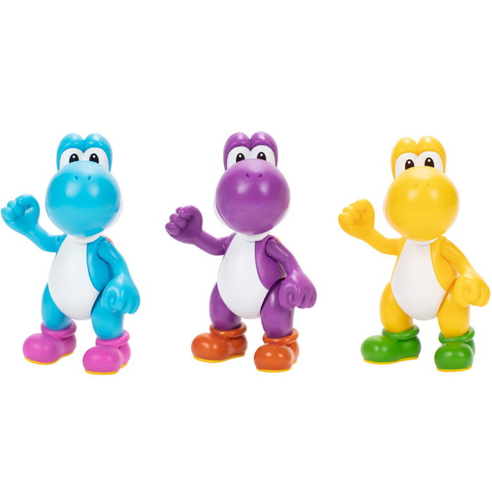 JAKKS PACIFIC Blister de 3 Figurines Yoshi Super Mario Bros - 10 cm