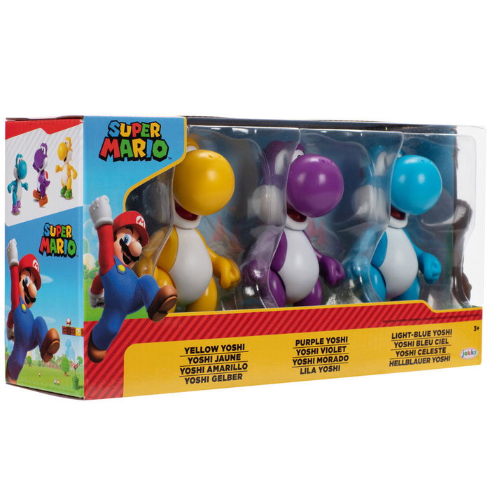 JAKKS PACIFIC Blister de 3 Figurines Yoshi Super Mario Bros - 10 cm