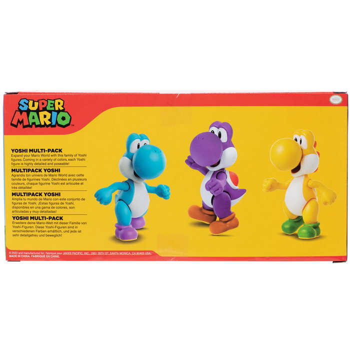 JAKKS PACIFIC Blister de 3 Figurines Yoshi Super Mario Bros - 10 cm