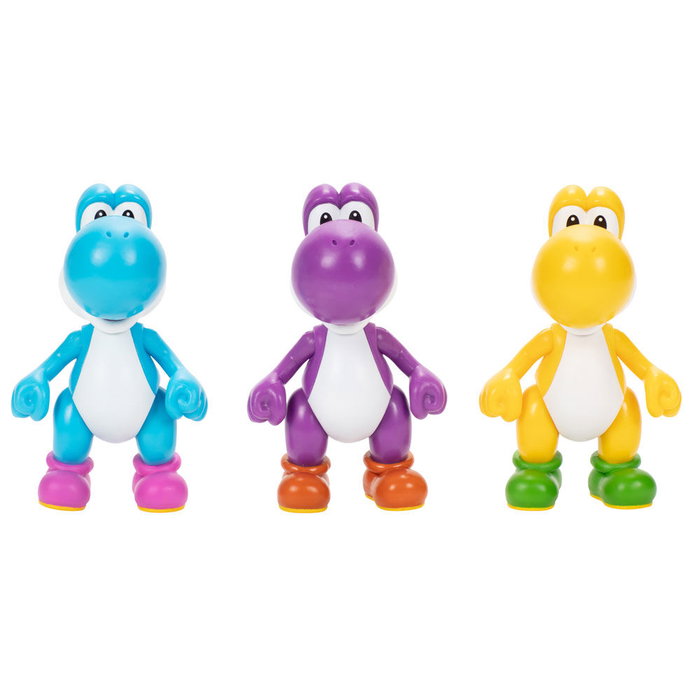 JAKKS PACIFIC Blister de 3 Figurines Yoshi Super Mario Bros - 10 cm