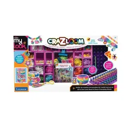 Crazart - Kit Atelier de Création de Bracelets de l'Amitié Tout-en-Un, 1600 Élastiques et Perles, Inclus Tableau et Sac, Idéal pour Créations en Relief