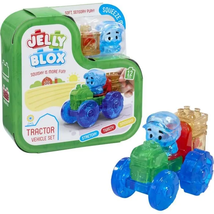 Goliath Jelly Blox - Coffret tracteur de construction avec briques souples et flexibles - Jeu de ferme pour enfants dès 2 ans Goliath Jelly Blox - Coffret tracteur de construction avec briques souples et flexibles - Jeu de ferme pour enfants dès 2 ans