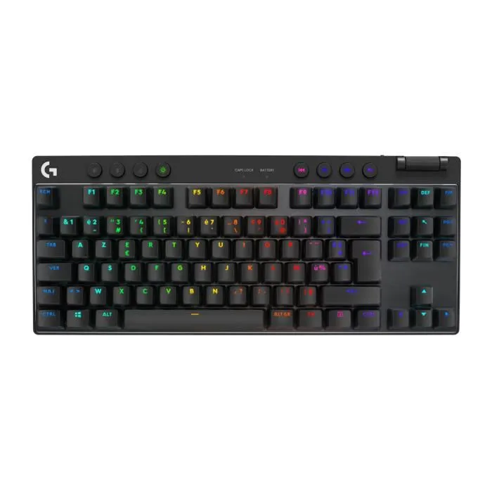 Logitech G Pro X TKL Lightspeed - Clavier mécanique sans fil gamer pour esport - Rétroéclairage - Format TKL sans pavé numérique - Switch mécanique - AZERTY - Noir Logitech G Pro X TKL Lightspeed - Clavier mécanique sans fil gamer pour esport - Rétroéclairage - Format TKL sans pavé numérique - Switch mécanique - AZERTY - Noir