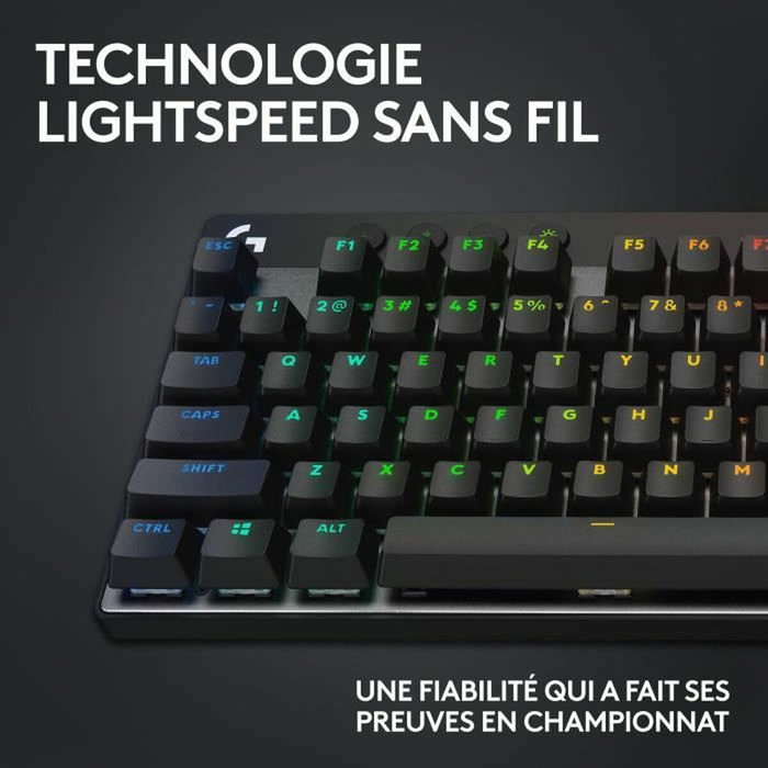 Logitech G Pro X TKL Lightspeed - Clavier Gamer Sans Fil - AZERTY - Noir