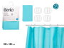 BERILO Rideau de douche transparent bleu 180x180cm