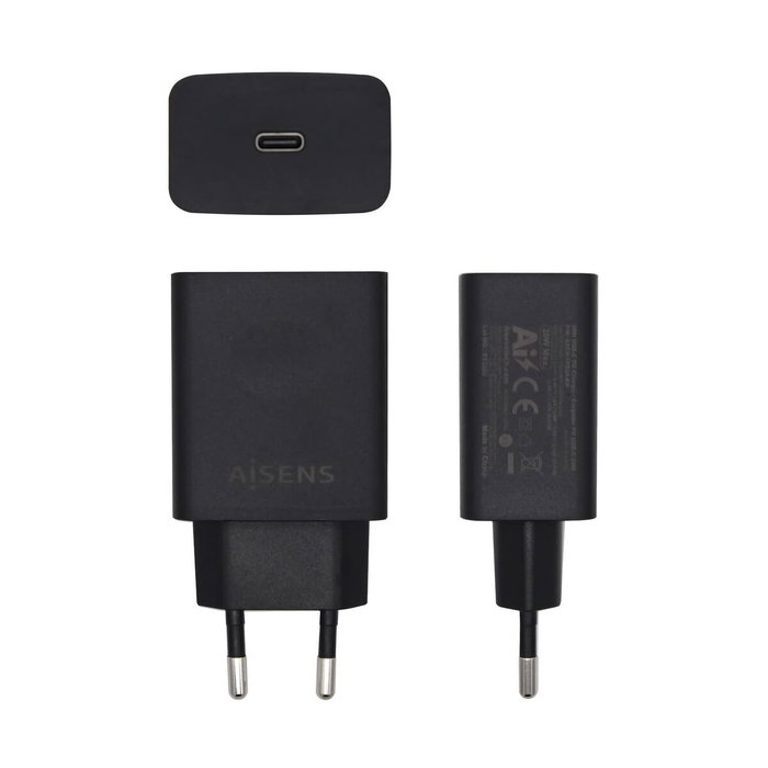 Chargeur Aisens ASCH-1PD20-BK Noir 20 W USB-C Chargeur Aisens ASCH-1PD20-BK Noir 20 W USB-C