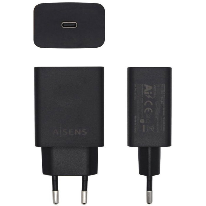 Chargeur Aisens ASCH-1PD20-BK Noir 20 W USB-C Chargeur Aisens ASCH-1PD20-BK Noir 20 W USB-C