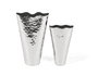 GINER Y COLOMER Fabrica2 Lot de 2 vases en aluminium avec finition brillante, effet martelé, design conique moderne et élégant