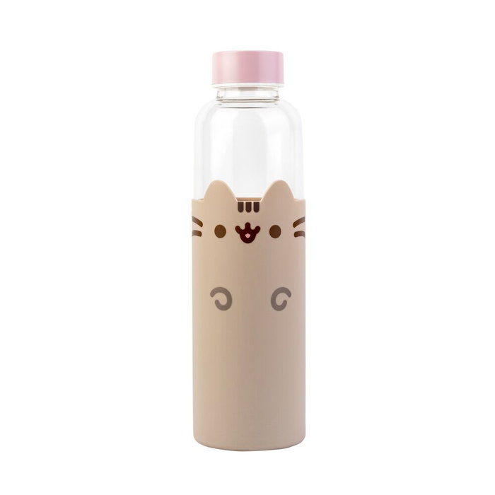 ERIK - Gourde isotherme en verre Pusheen de 500 ml, avec une housse en néoprene et anse intégrée