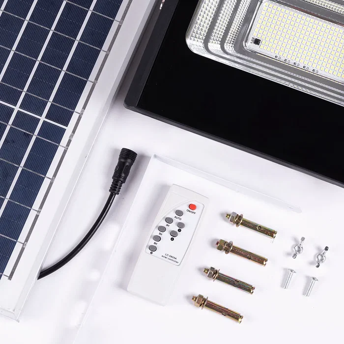 Proyector LED Solar 120W Blanco Natural 4000K avec télécommande et panneau solaire 6V/15W
