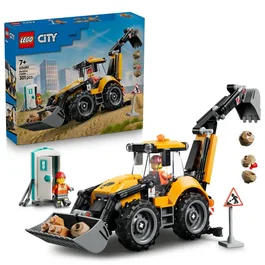Lego City 60480 Le Tractopelle Jaune - Camion Jouet pour Garçon ou Fille dès 7 Ans - Cadeau