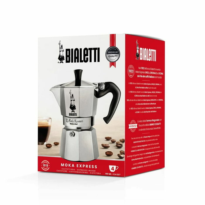 Bialetti Moka Express Cafetière Italienne Aluminium Argenté 4 Tasses