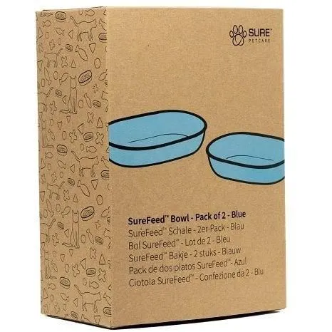 Sureflap SUREFEED Bol simple - Lot de 2 (bleu)