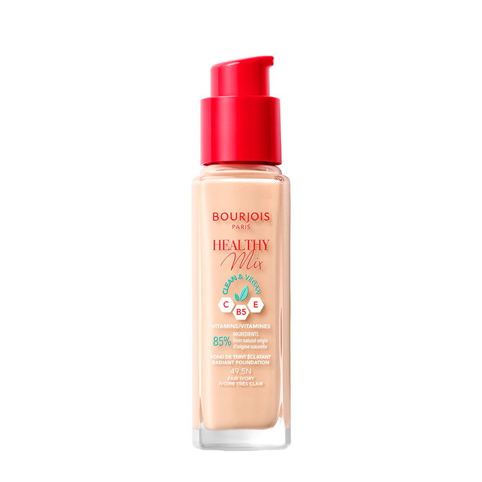 Bourjois Healthy Mix - Fond de teint fluide longue tenue - Teinte 49.5N Fair Ivory - 30 ml - Formule végane