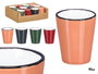 Vessia Verre en Céramique 90 ml, Bord Noir, Couleurs Foncées Assorties, 5x7x5 cm (Set de 48)