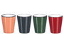 Vessia Verre en Céramique 90 ml, Bord Noir, Couleurs Foncées Assorties, 5x7x5 cm (Set de 48)