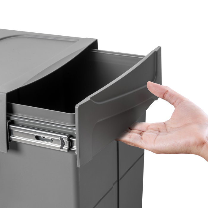 Emuca Recycle Poubelle de recyclage 2x25L Gris anthracite Emuca Recycle Poubelle de recyclage 2x25L Gris anthracite