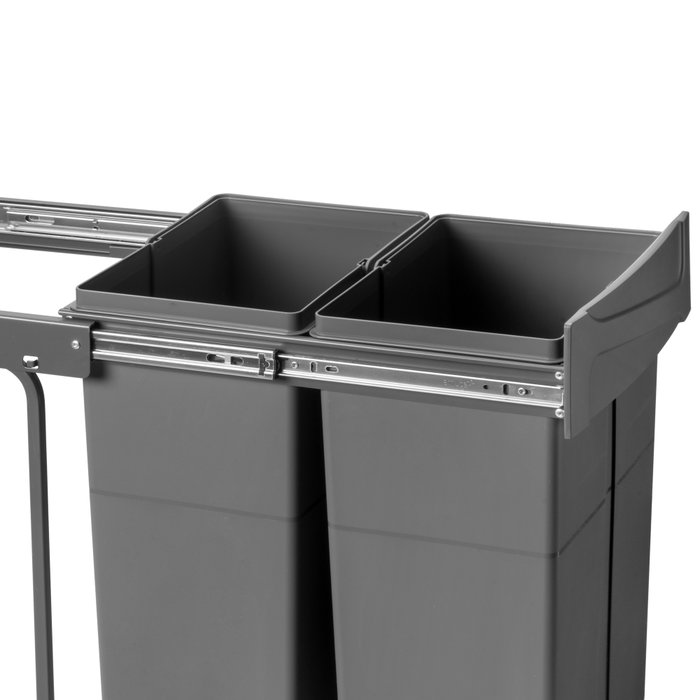 Emuca Recycle Poubelle de recyclage 2x25L Gris anthracite Emuca Recycle Poubelle de recyclage 2x25L Gris anthracite