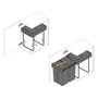 Emuca Recycle Poubelle de recyclage 2x25L Gris anthracite
