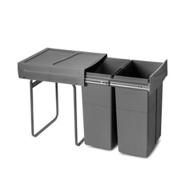 Emuca Recycle Poubelle de recyclage 2x25L Gris anthracite