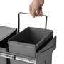 Emuca Recycle Poubelle de recyclage 2x25L Gris anthracite