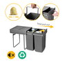 Emuca Recycle Poubelle de recyclage 2x25L Gris anthracite