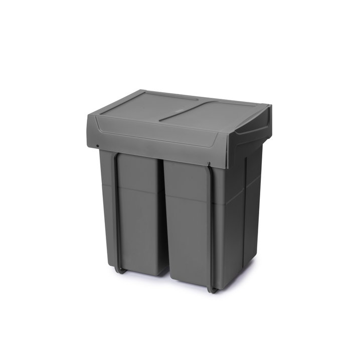 Emuca Recycle Poubelle de recyclage 2x25L Gris anthracite Emuca Recycle Poubelle de recyclage 2x25L Gris anthracite