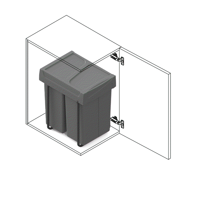 Emuca Recycle Poubelle de recyclage 2x25L Gris anthracite Emuca Recycle Poubelle de recyclage 2x25L Gris anthracite