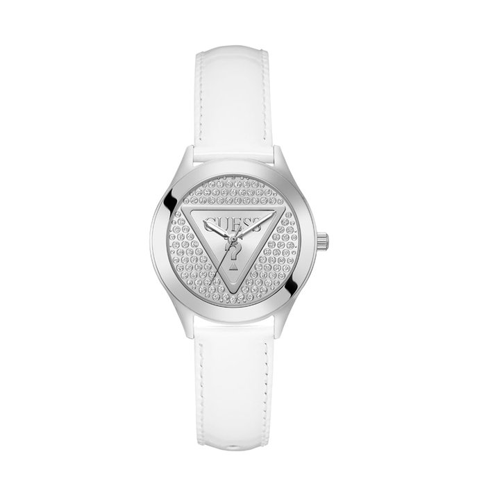 Guess GW0745L3 avec bracelet blanc et cadran argenté Guess GW0745L3 avec bracelet blanc et cadran argenté